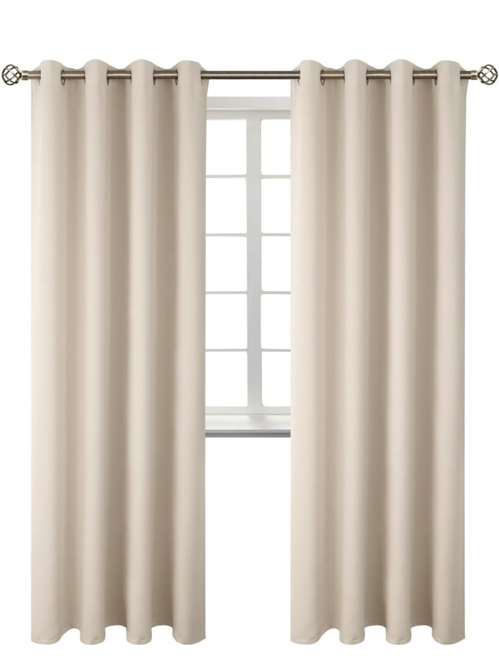 Champagne thermal darkening curtains 52x84” NEW